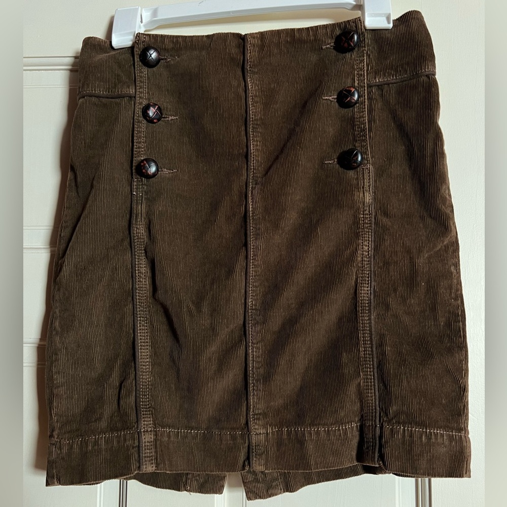 Free People Dark Brown Corduroy Skirt
